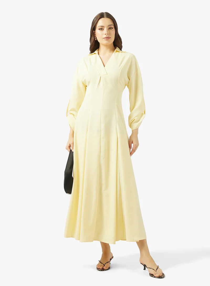 Ginger Collared A Line Maxi Dress